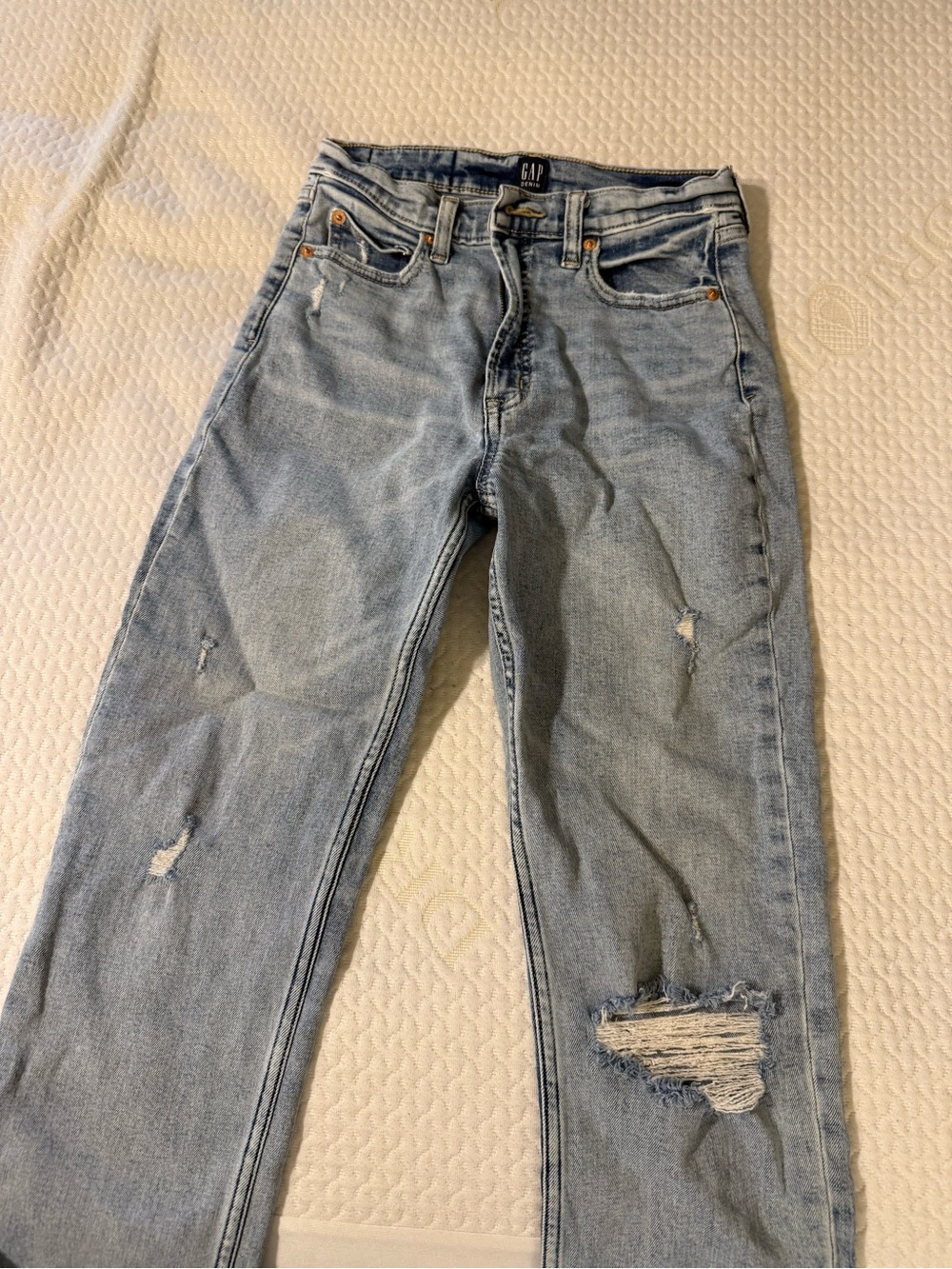 GAP Light Wash Distressed Boyfriend Jeans